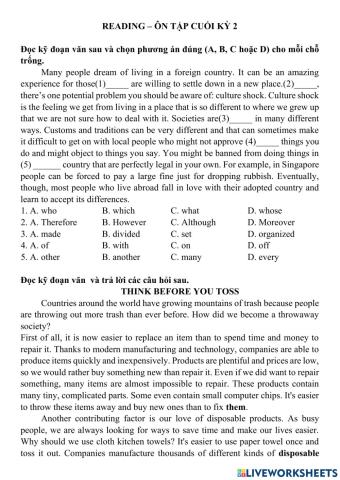 Ôn tập cuối kỳ 2