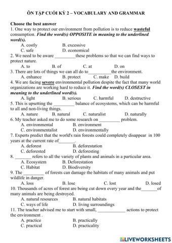 Ôn tập cuối kỳ 2