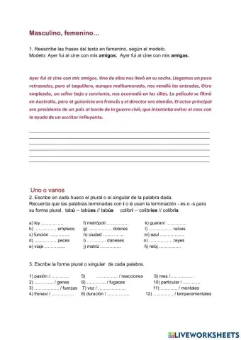 Masculino o femenino