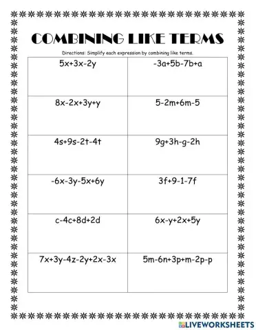 Combining Like Terms