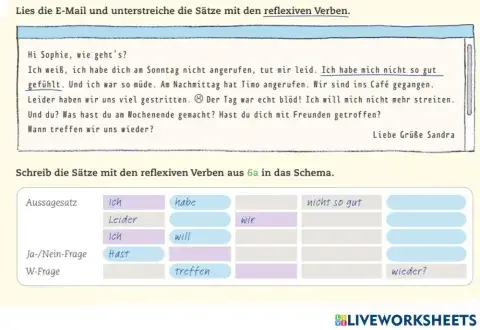A 2.1. JuKu Lektion 20: Reflexive Verben- Wortfolge