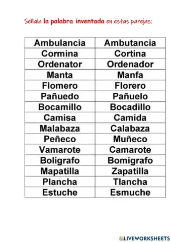 Las palabras inventadas