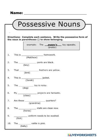 Possessive nouns