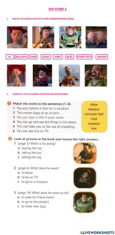 Toy story 2 - pre reading act