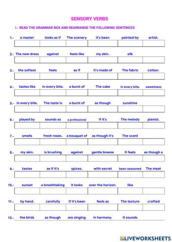 Sensory verbs