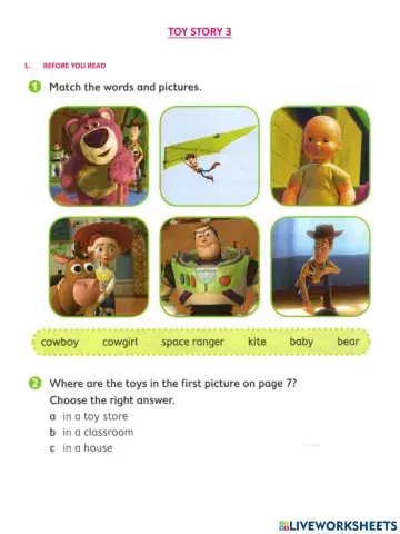 Toy story 3 - pre reading
