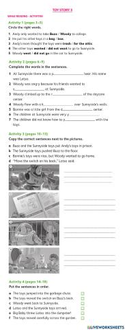 Toy Story 3 While and After Activities