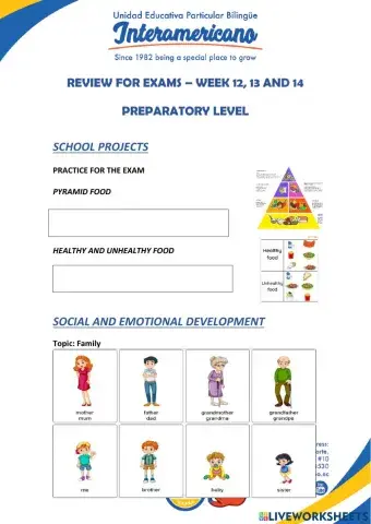 Weely activities 12, 13 and 14