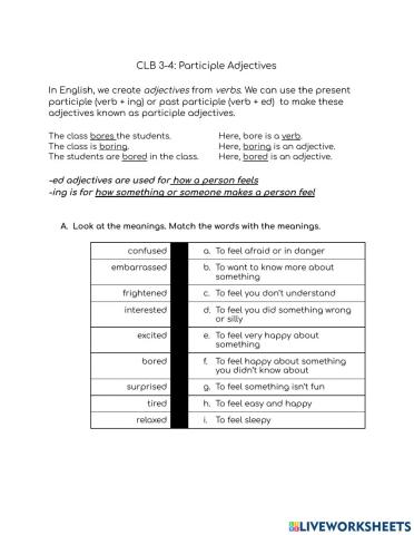 CB 4 - Participle Adjectives