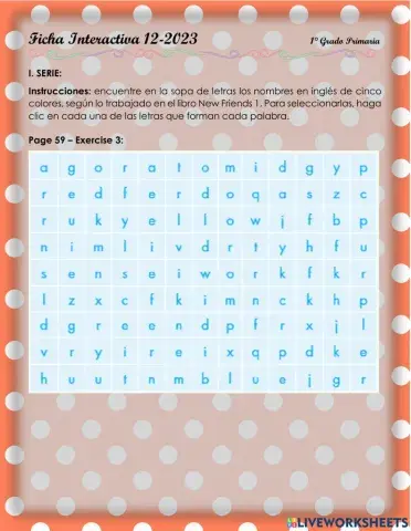  I see colors everywhere 3. 1°-Ficha12-2023