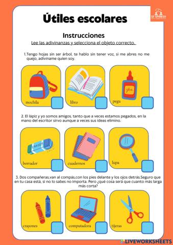 Adivinanzas de útiles escolares
