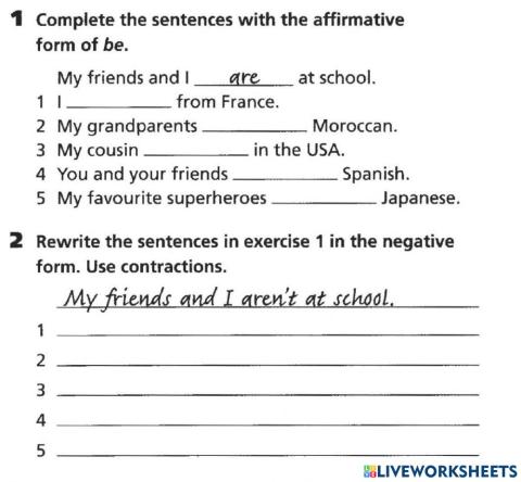 Negative statements writing Present Simple by Teacher  Kasim