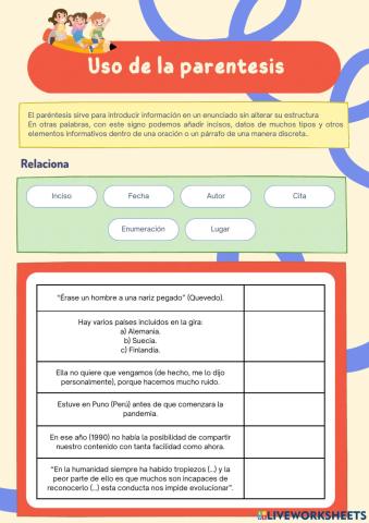 Uso de las parentesis