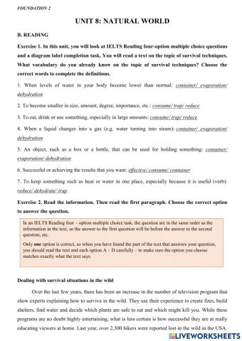 Mindset for ielts - level 1 - unit 8 - reading