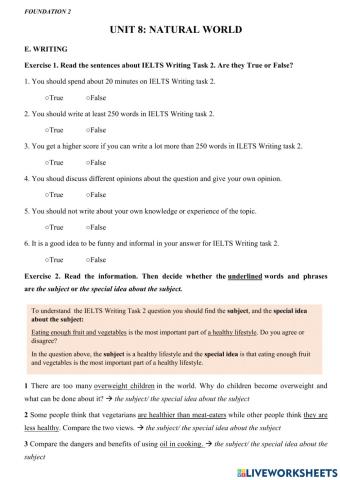 Mindset for ielts - level 1 - unit 8 - writing