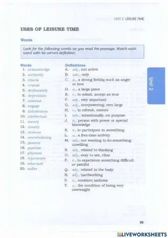 Barron's IELTS - Unit 2.3 - Leisure Time