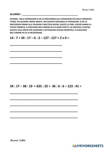 Espressioni senza parentesi