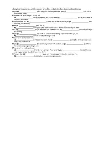 Test. Mixed Conditionals