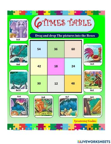 6 Multiplication Table