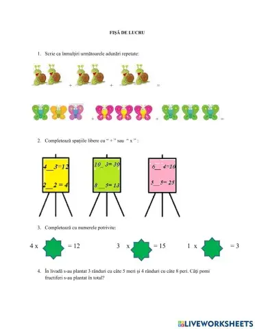 Înmultirea numerelor naturale
