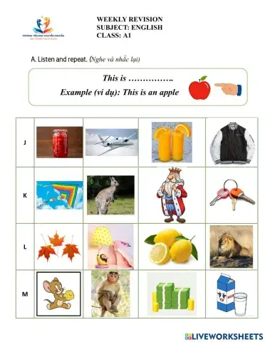 Weekly revision 2 A1