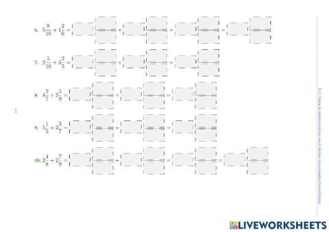 Suma de números mixtos-segunda parte