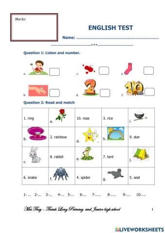 Review - letters RST