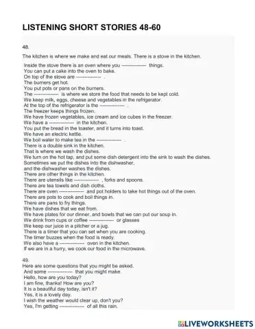 Listening short stories 48-60