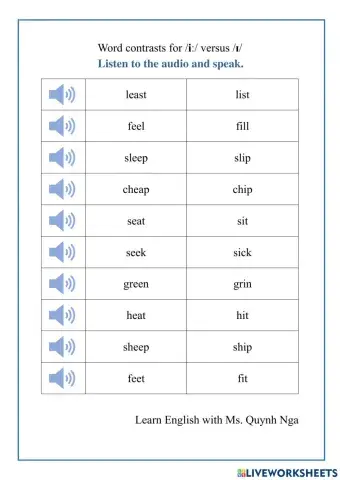Pronunciation i sound
