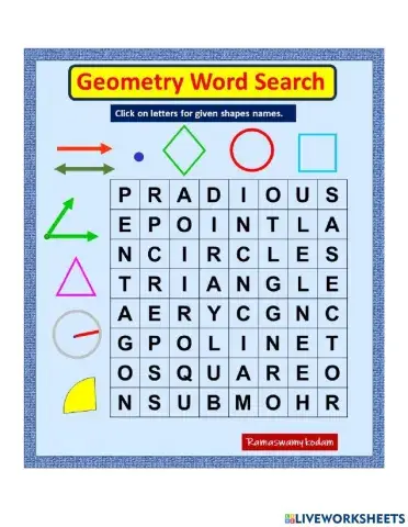 Geometry word Search