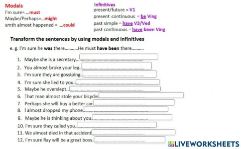 Modals of deduction:must, might, could
