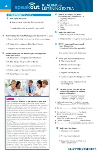 Unit 4 - Reading and LIstening Extra