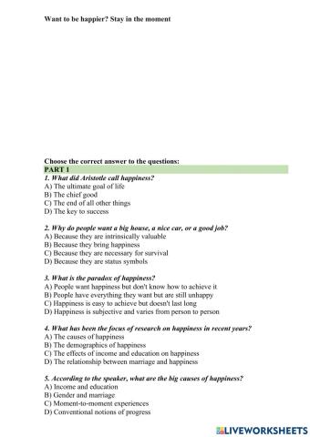 Want to be happier? Stay in the moment