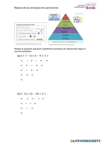 Repaso sobre la jerarquía de operaciones