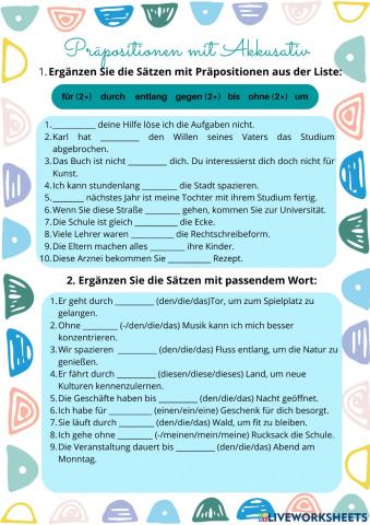 Präpositionen mit Akkusativ