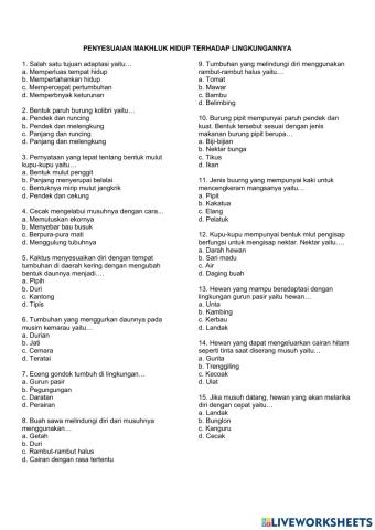 Penyesuaian diri makhluk hidup