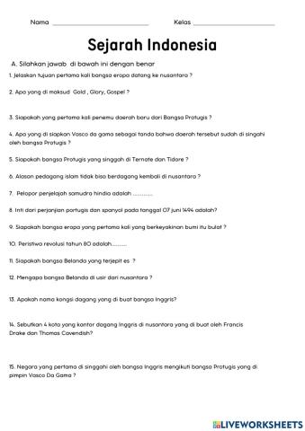 Sejarah kedatangan bangsa eropa