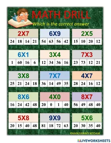 Math Drills Multiplication