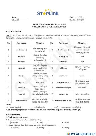 Viet Teacher-S6-WEEK 8-LESSON 8-VOCABULARY & FCE INSTRUCTION