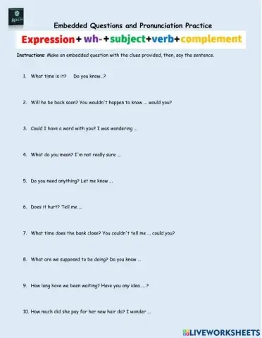 Embedded questions and pronunciation