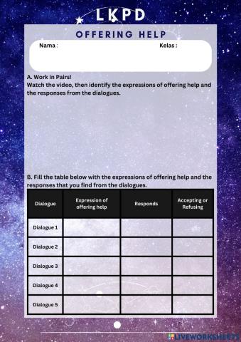 LKPD Asking and Offering Help