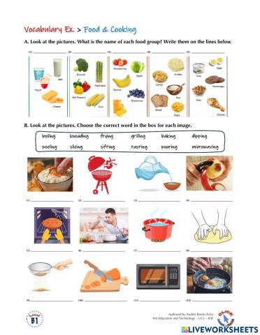 Vocabulary Ex.: Food and Cooking