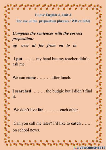 Prepositional phrases