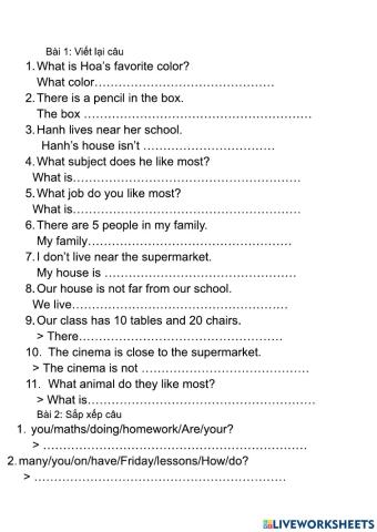 Tiếng Anh 6 unit 1