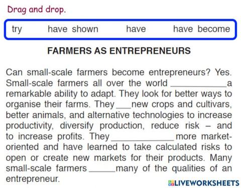 Farming entrepreneurship