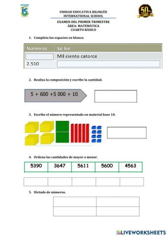 Examen primer trimestre