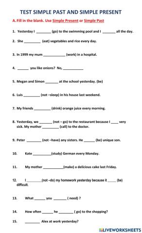 Simple present and simple past