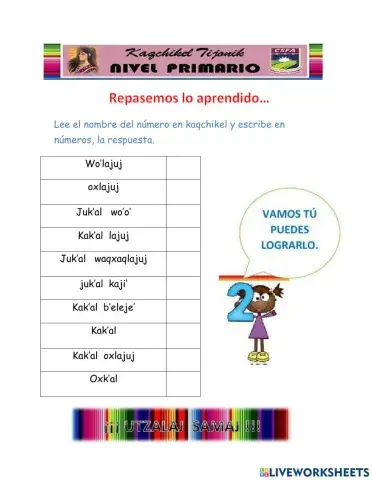 Los números en kaqchikel