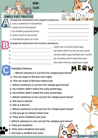 Simple Past Tense Practice