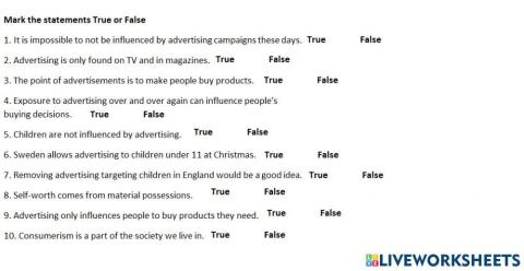 Talking about advertising